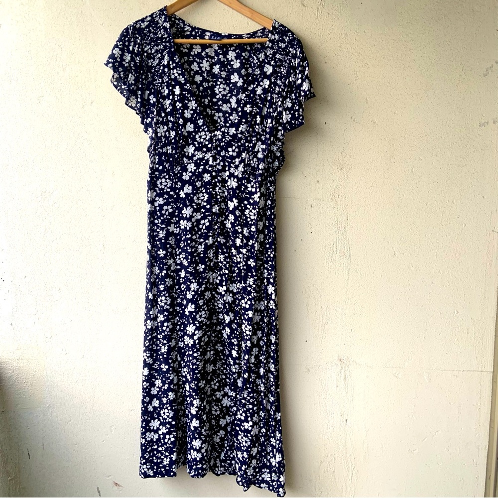 Gap Floral Navy Blue Dress
